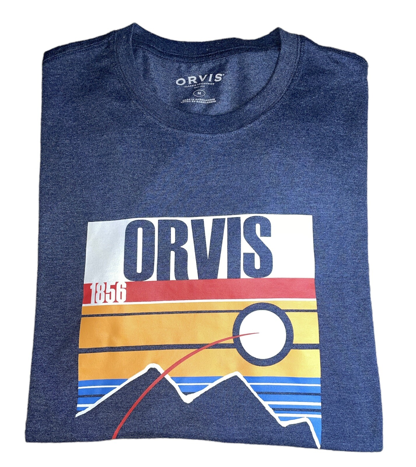 New Mens ORVIS Blue Tee Shirt Size Large