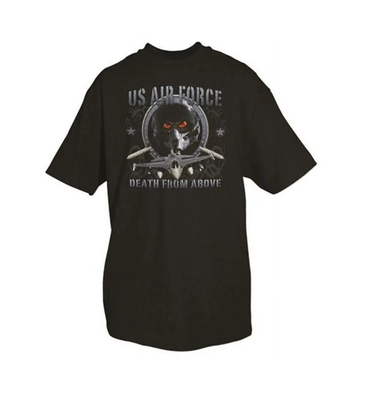 US AIR FORCE / DEATH FROM ABOVE – 100% COTTON S-SLEEVE MILITARY/VET T-SHIRT M