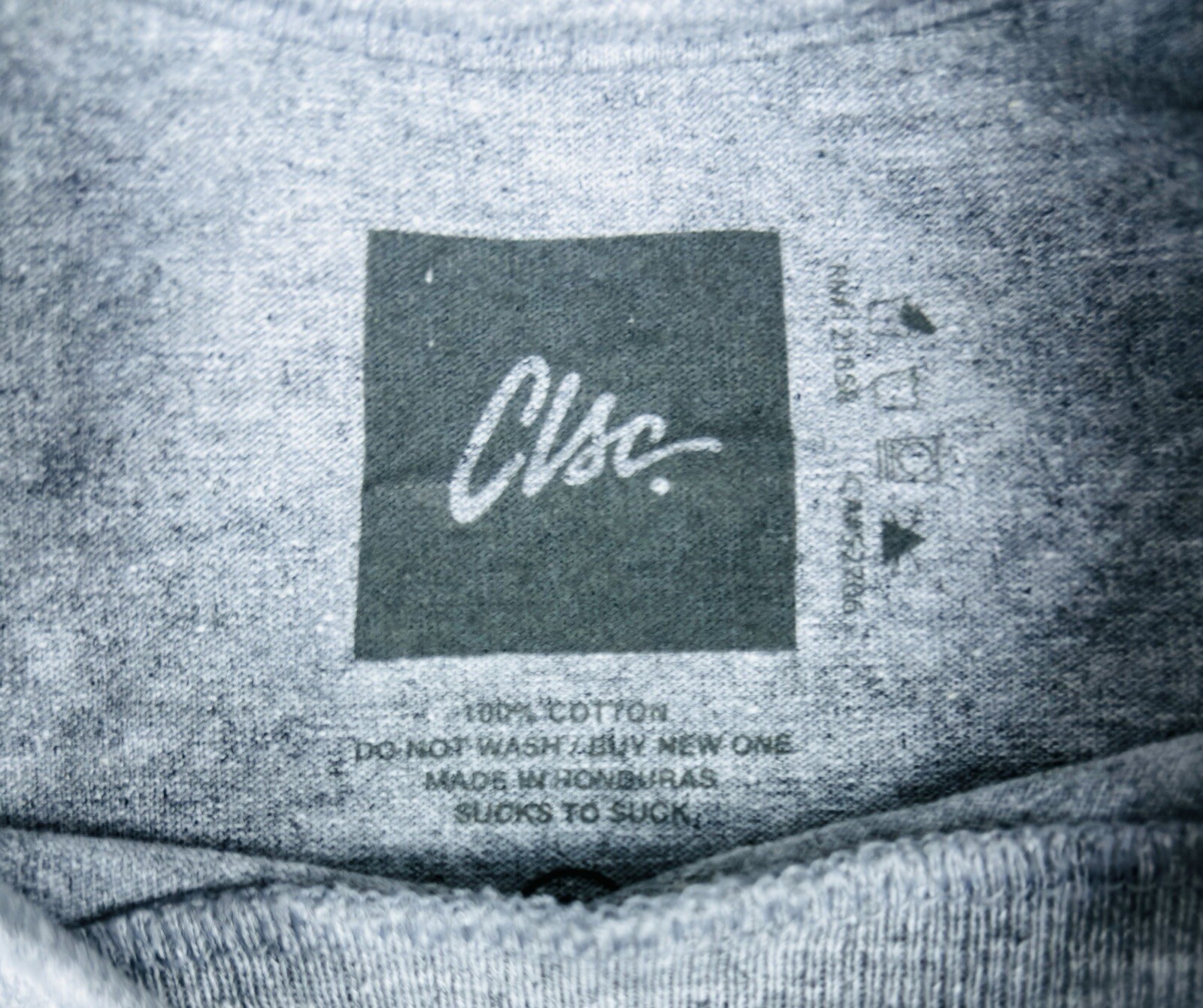 Men’s Gray CLSC Graphic Print Logo Front and Back Sucks To Suck T shirt Size XL