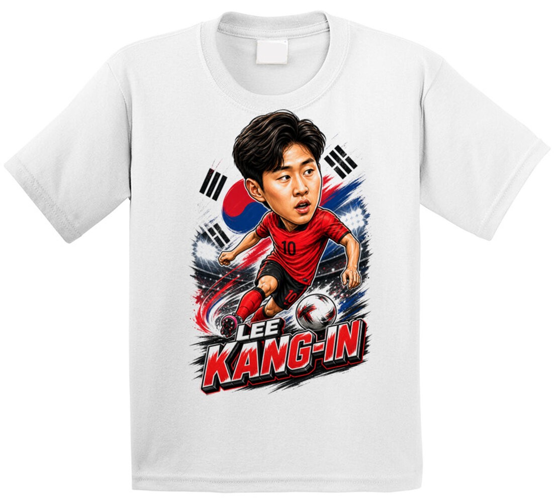 Lee Kang-in, South Korea Caricature Soccer 2026 T Shirt