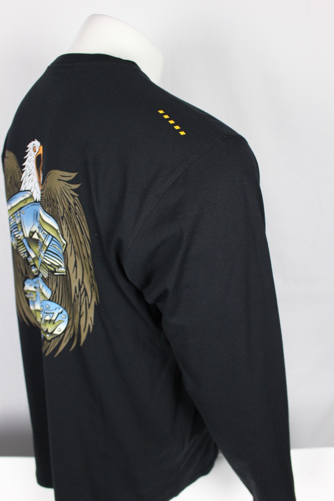 Ariat Men’s Rebar Workman Chrome Moto Eagle Long Sleeve T Shirt Black 10052056
