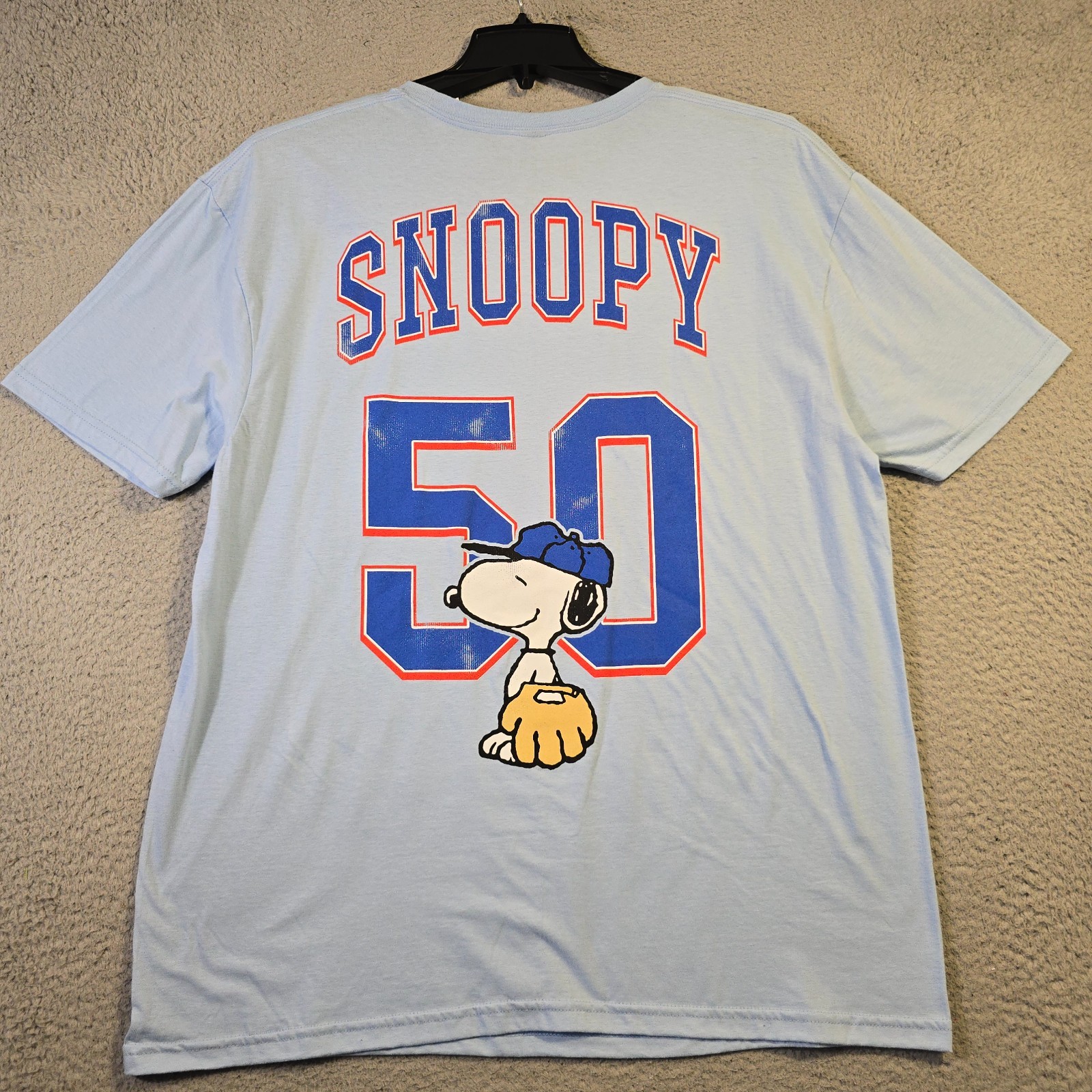 Peanuts® Chicago Cubs Baseball shirt Mens XL Blue Charlie Brown Snoopy Retro NWT