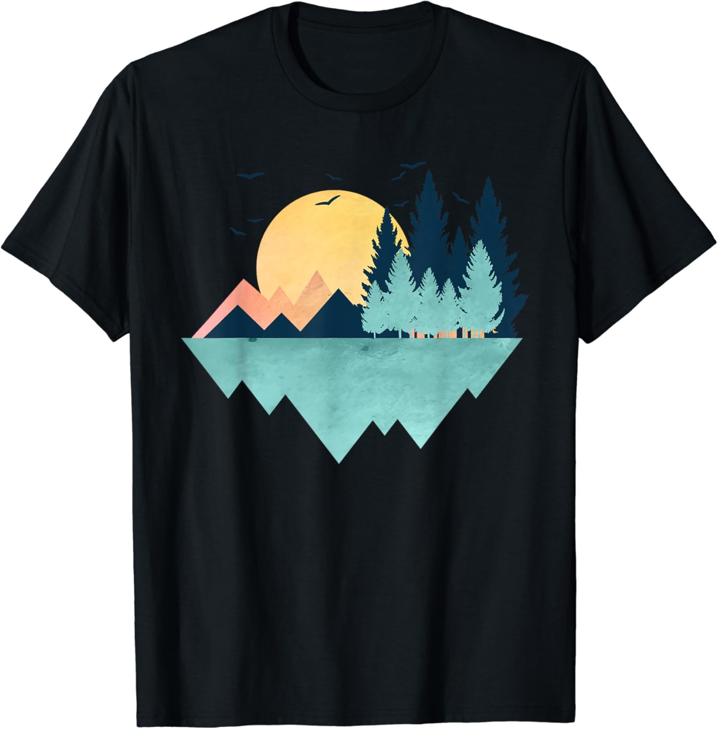 Funny Geometric Mountain Abstract Geometry Outdoor Gifts T-Shirt