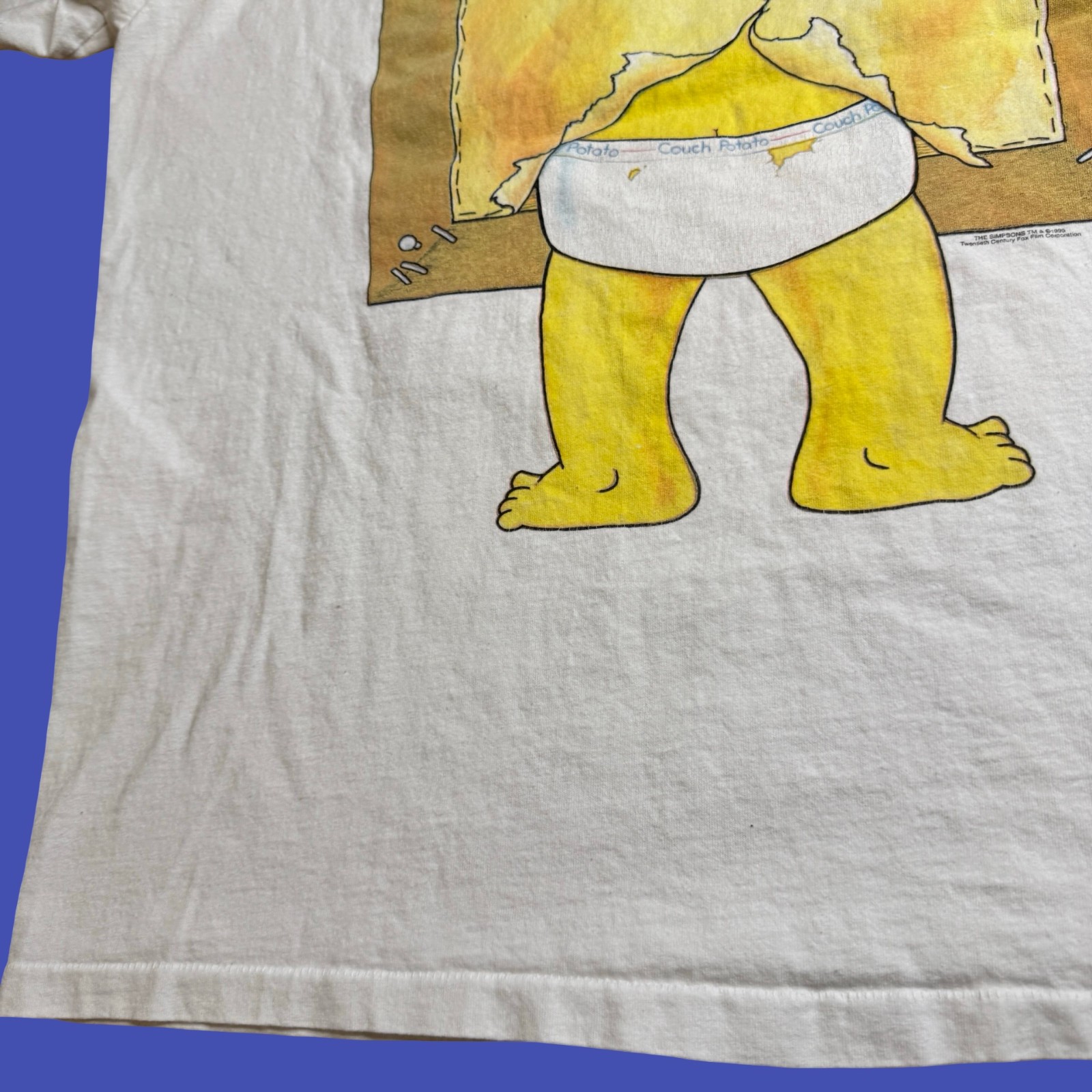 1995 The Simpsons Homer The VIII King T Shirt White 2 Sided Cartoon Vintage