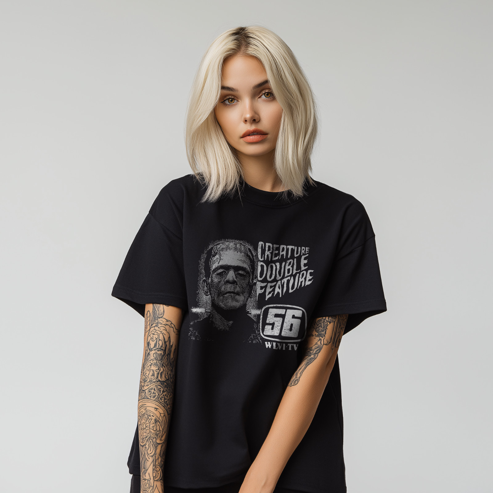 Retro Horror Monster T-Shirt – Vintage Creature Feature Graphic Tee A175