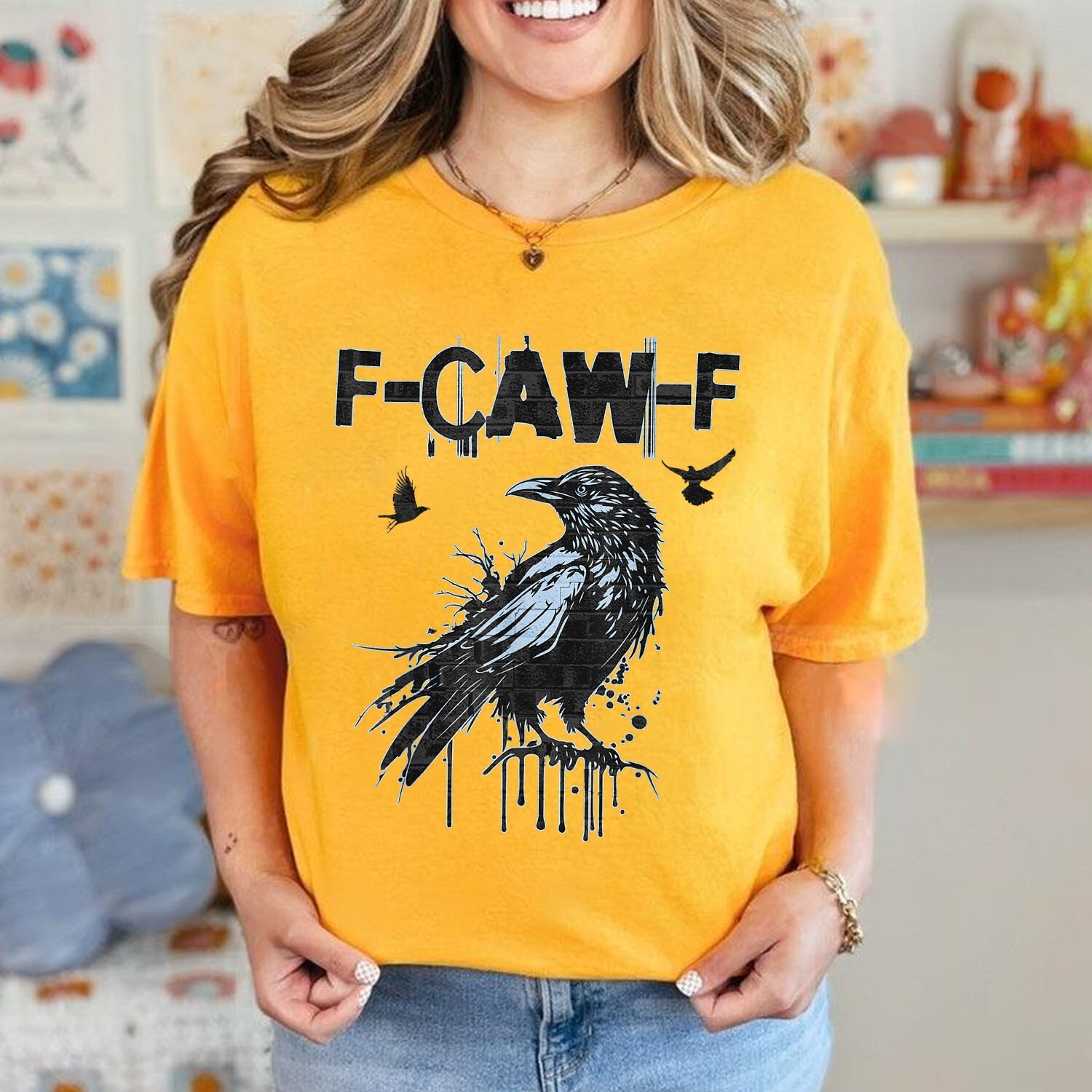Black Crow, F-Caw-F Funny Black Bird T-Shirt For Men Women