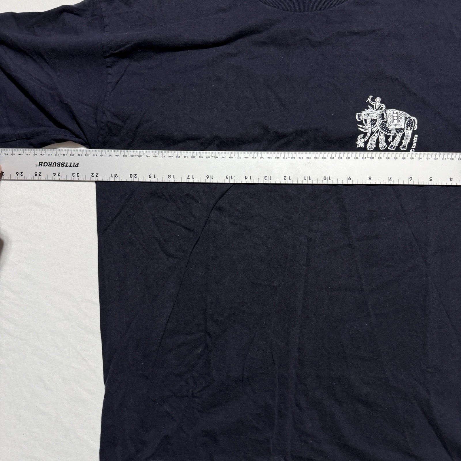Tantra India Elephant Man Graphic Tee Black Size L Eco-Friendly Cotton