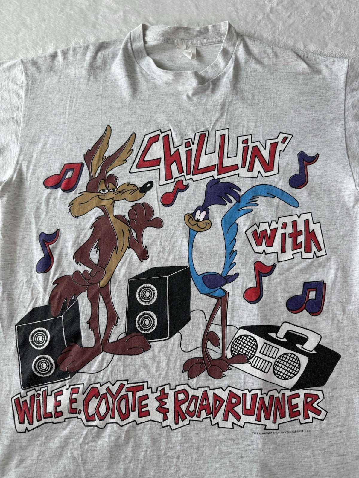 1990s Chillin With Wile E Coyote And Roadrunner T Shirt XL Vtg Warner Bros