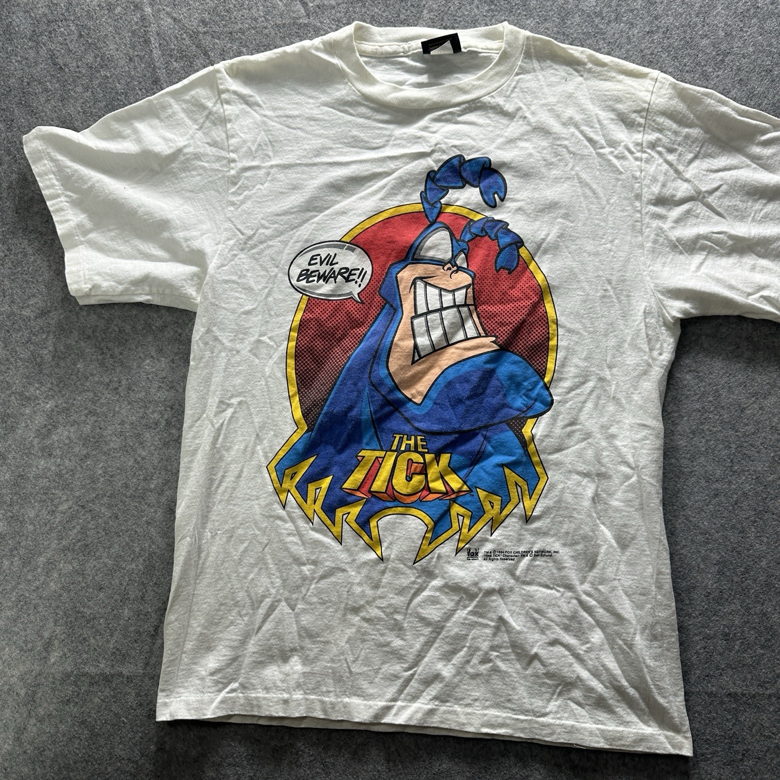 Vintage The Tick Face Graphic Evil Ways Mens Large Single Stitch Double Sided