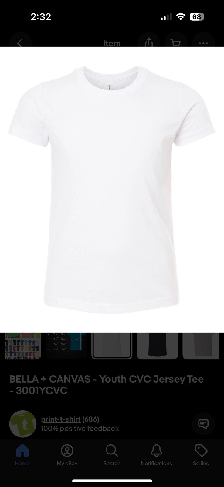 BELLA + CANVAS – Youth CVC Jersey Tee – 3001YCVC