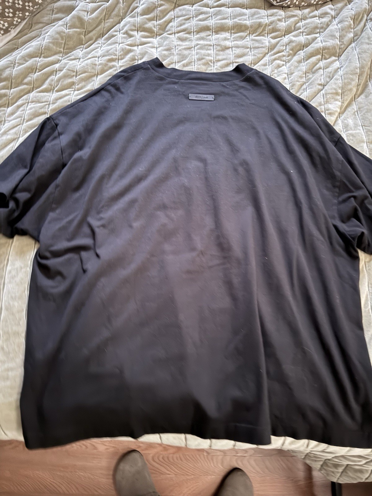 ESSENTIALS Fear of God Black Logo Crew Neck Short Sleeve T-Shirt Men L/XL