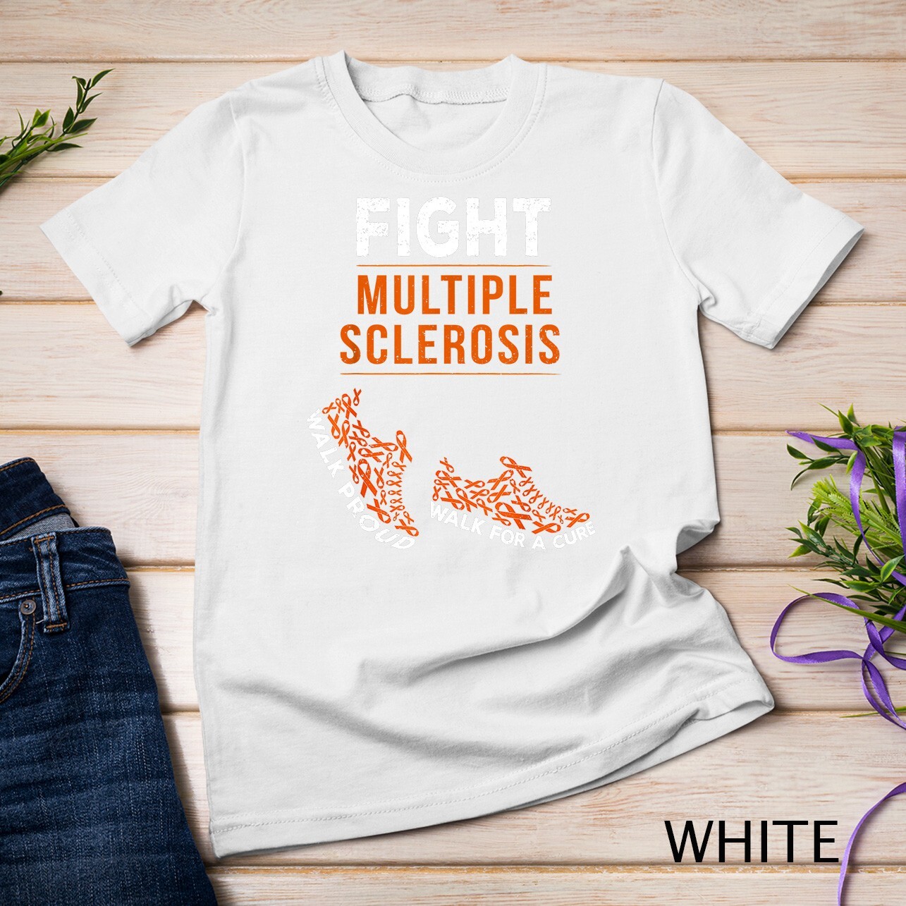 Fight Multiple Sclerosis MS Awareness Warrior Ribbon Unisex T-shirt