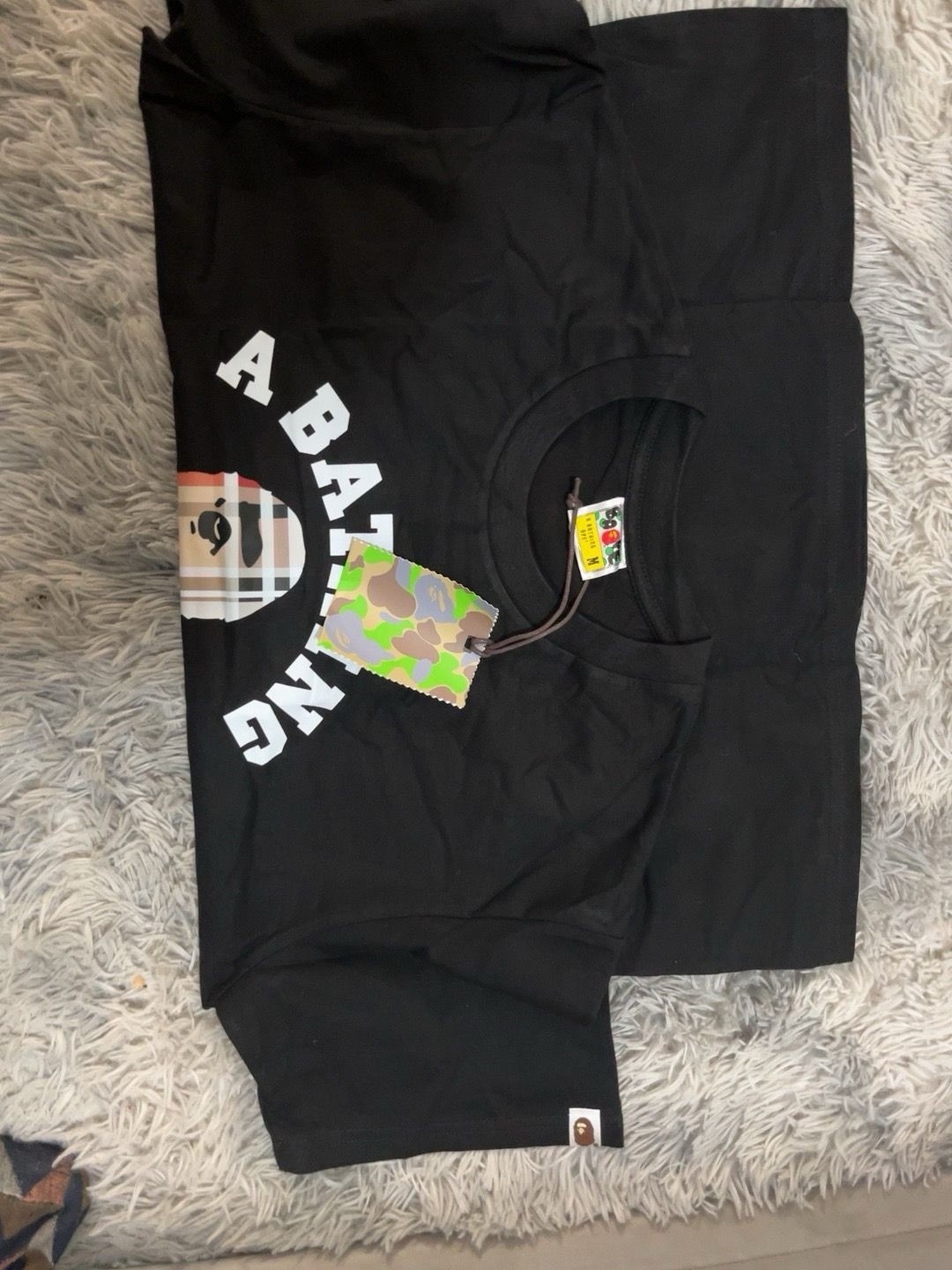 A Bathing Ape BAPE Black Ape Head Logo Graphic Tee Cotton Crew Neck Men’s M