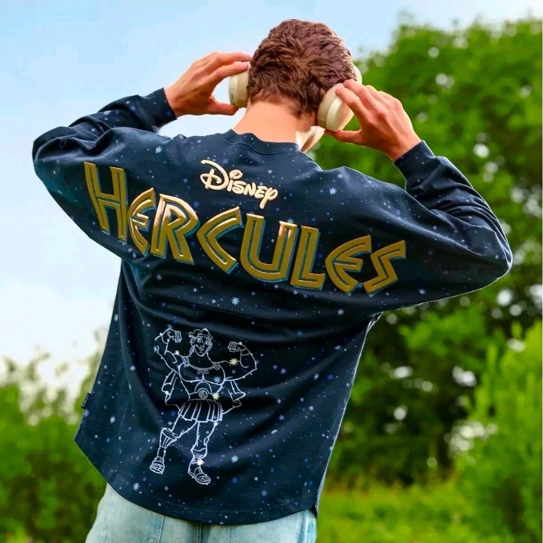 RARE NWT Disney Hercules Spirit Jersey Navy Blue Gold Foil Constellation XXL