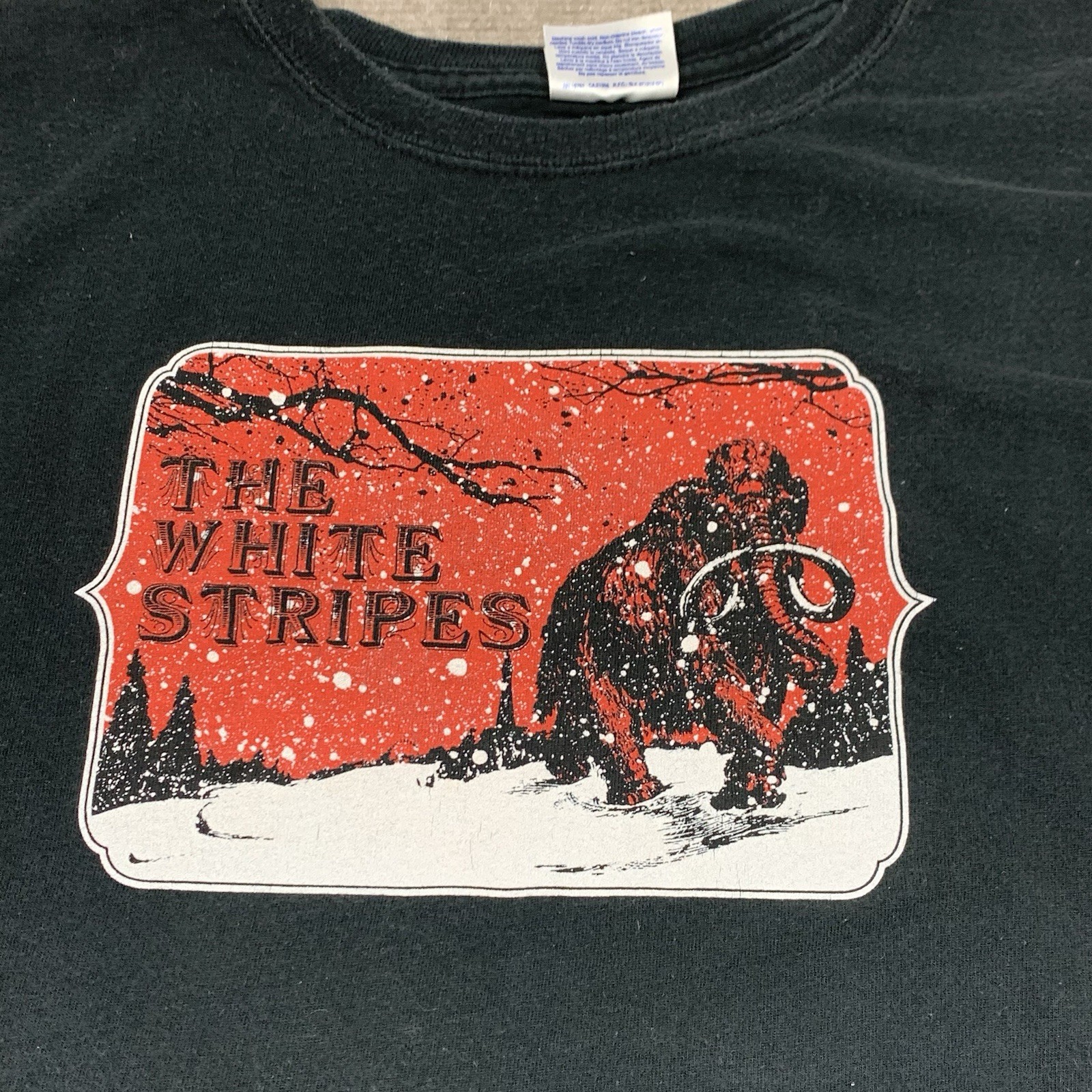 Vintage The White Stripes 2003 Elephant Album Promo Black T-Shirt Mens XL