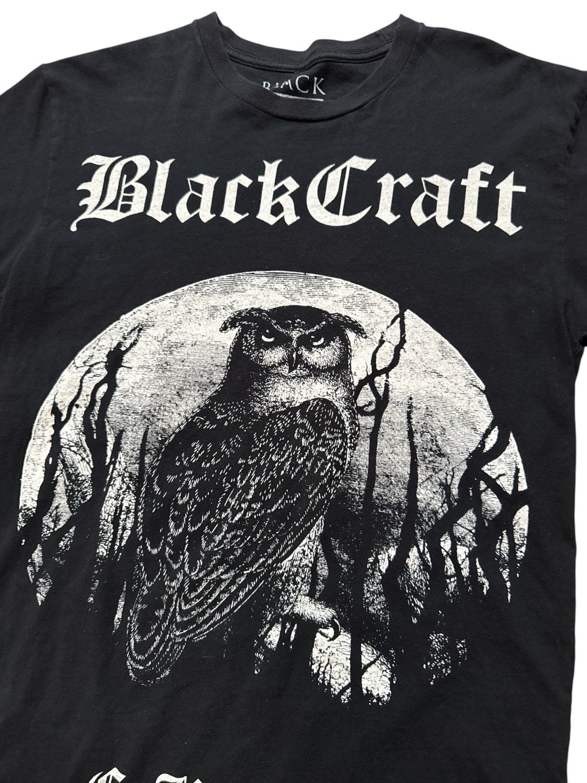 Black Craft Cult Men’s Unisex T-Shirt Size Small Owl Moon Shirt Witchcraft