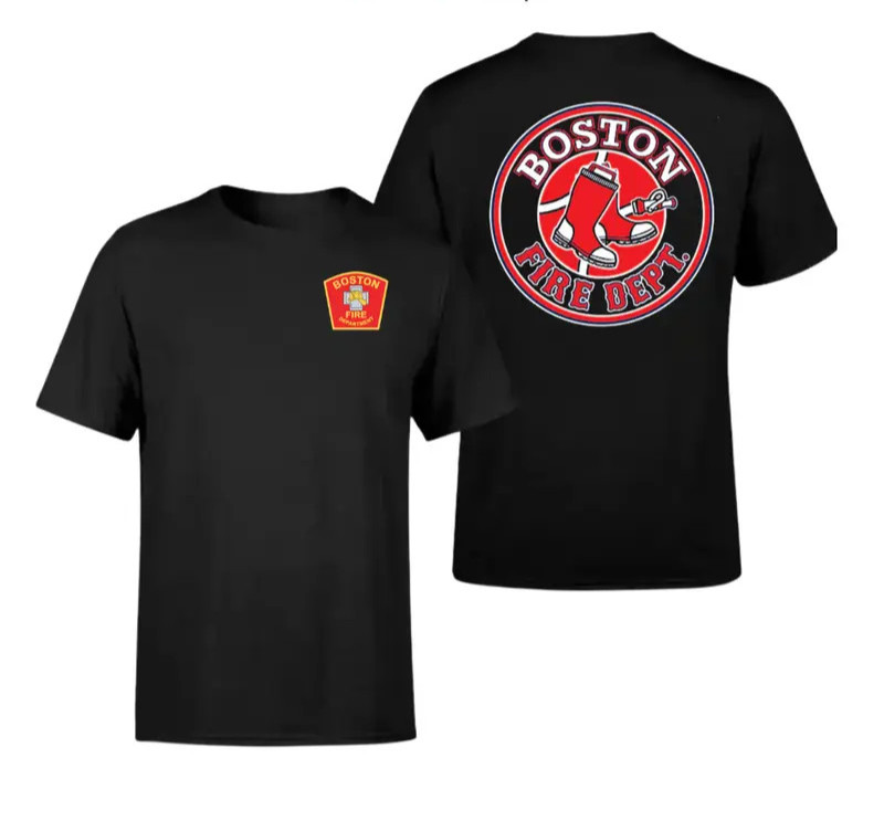 Boston Fire Department Boots Logo T-Shirt, Vintage Streetwear Firefighter Graphi