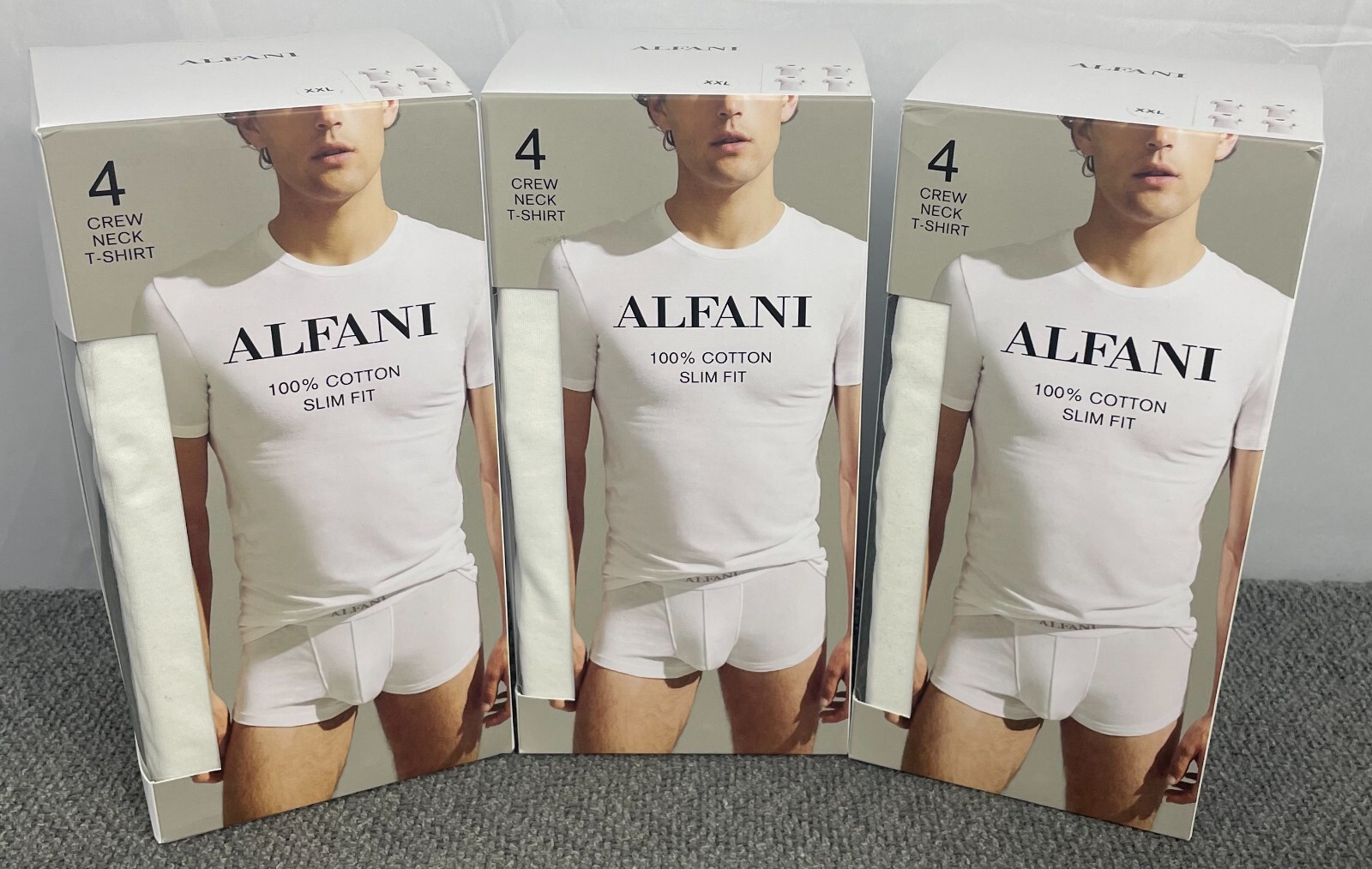 ALFANI Lot of 3 Men’s XXL 4-Pack Slim-Fit Solid Cotton Undershirts 12 Total NWT