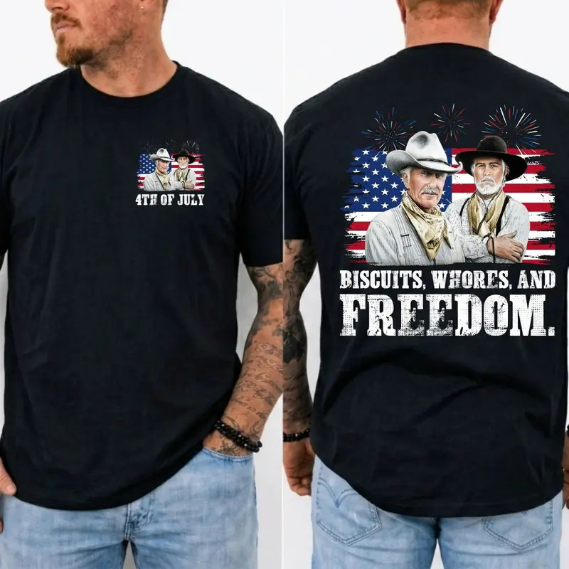Western Movie Fan Shirt Cowboy Funny Country 4th July Patriotic Tee