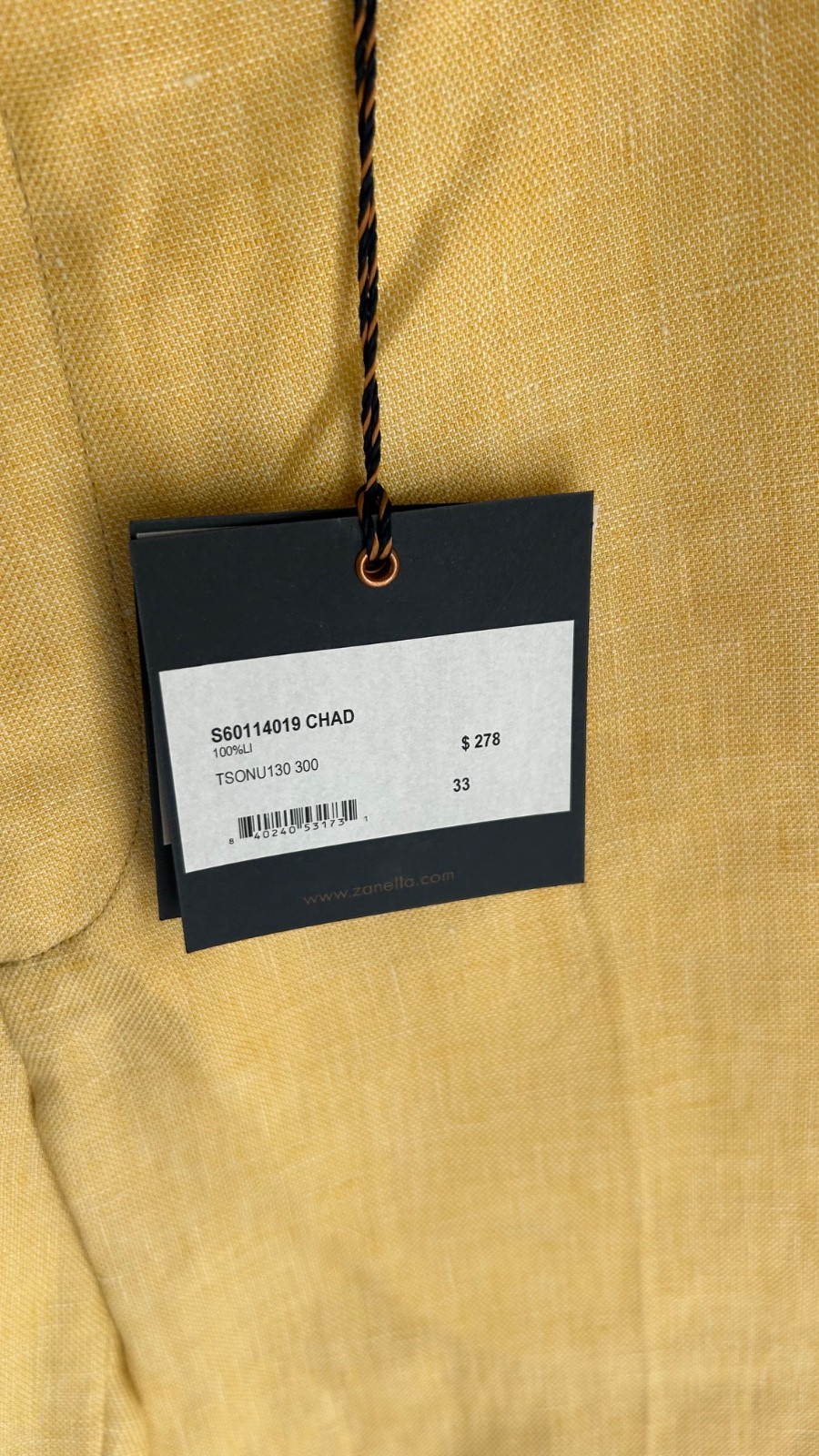 Chad cuffed Bermuda short maize color gradient. 100% linen. Size 33 waist.