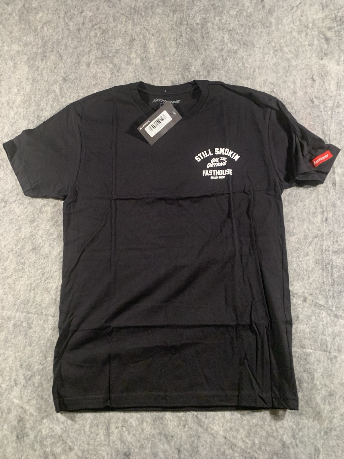 NWT Fasthouse Smoke & Octane Black Tshirt Skull Head Still Smoking Size M