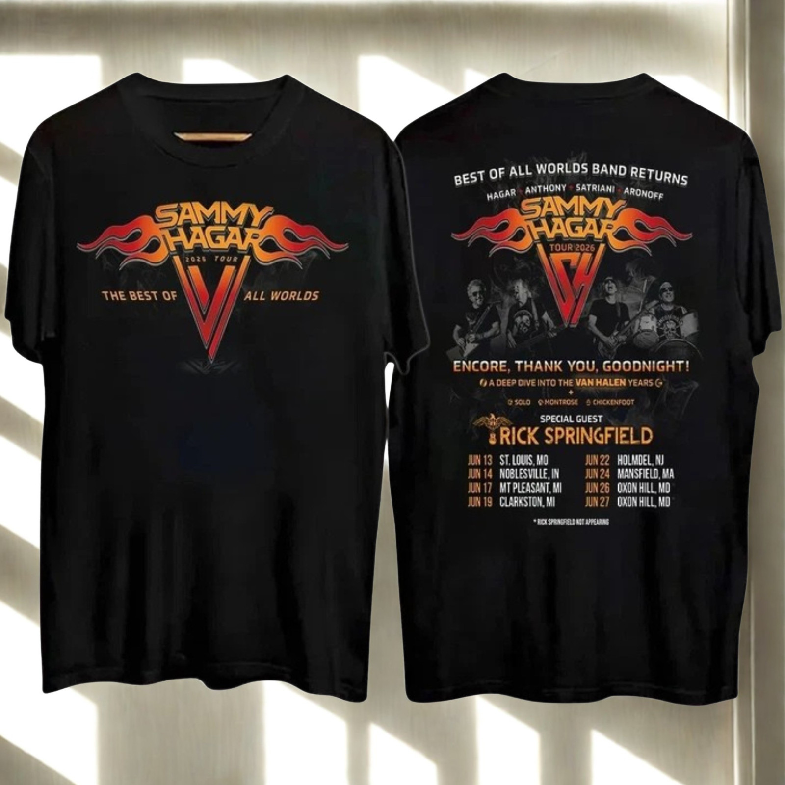 Sammy Hagar 2026 Best Of All Worlds Tour Shirt Rock Music Fan Gift
