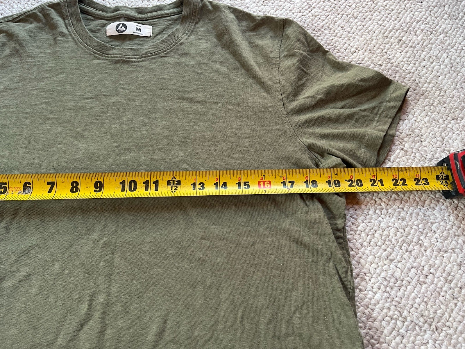 american giant t shirt M Green Fitted Thick Cotton