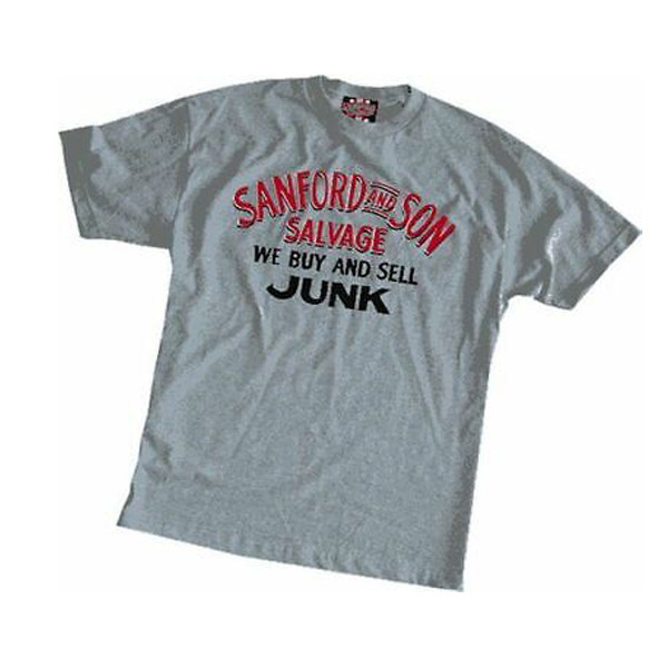 Adult Men’s Sitcom Sanford and Son ‘Buy and Sell Junk’ Grey T-shirt Funny Tee