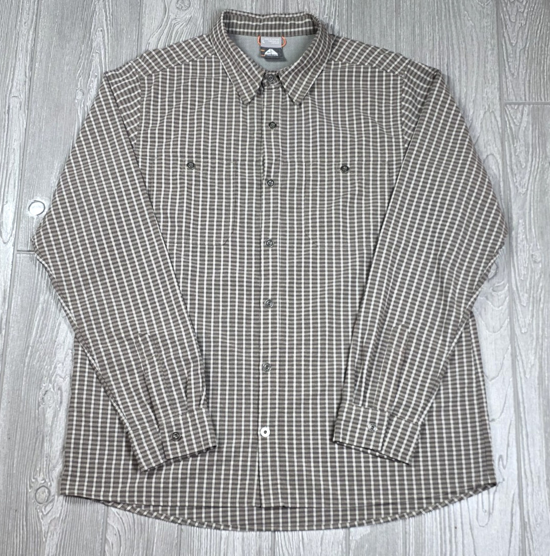 VTG Nike ACG Long Sleeve Shirt L Olive Gray Plaid Button Up Outdoor Gorpcore