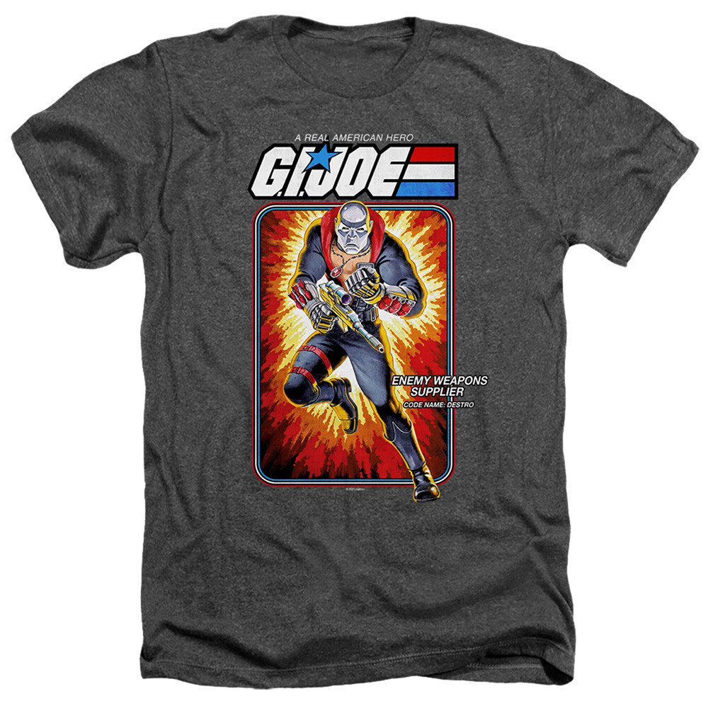 G.I. JOE DESTRO CARD Licensed Adult Men’s Heather Tee Shirt SM-3XL