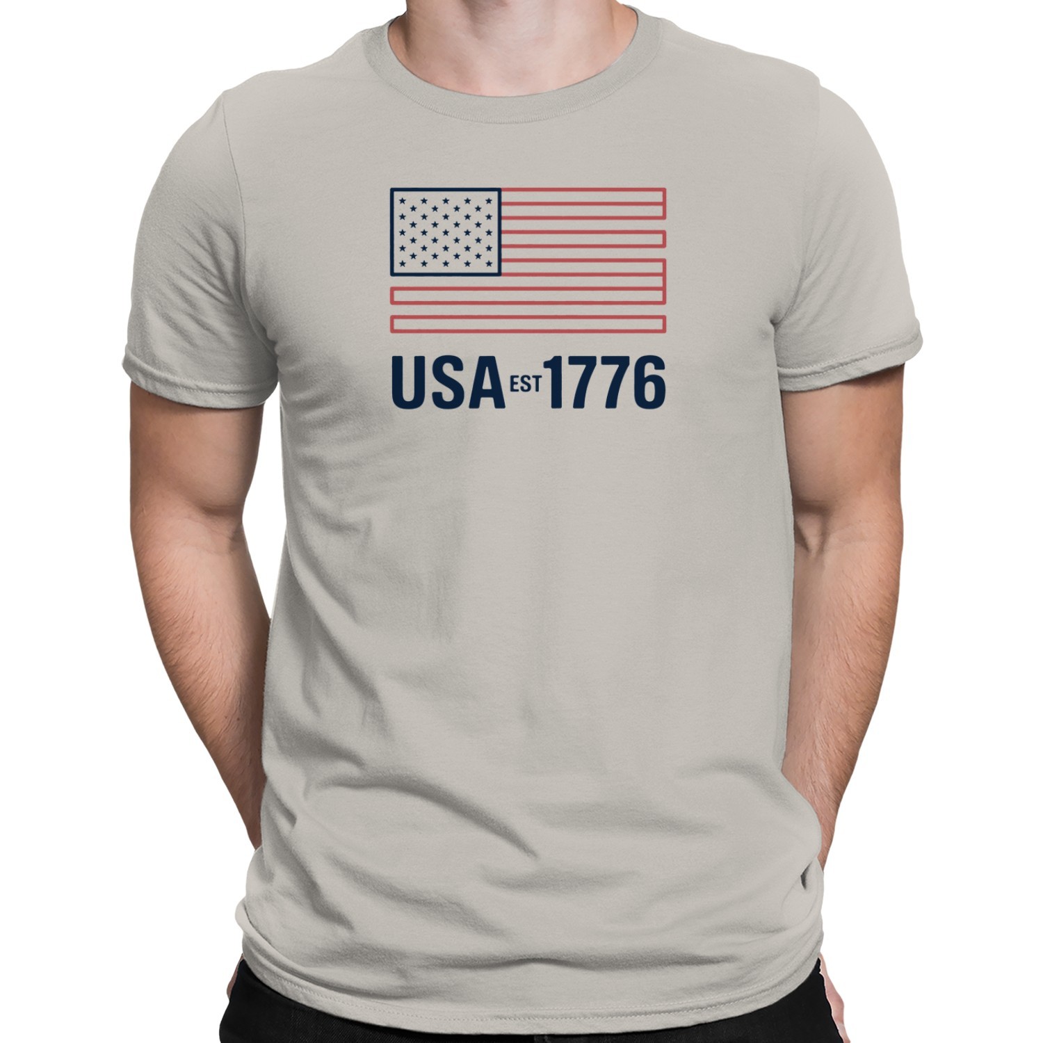 USA EST 1776 American Flag Men’s T-shirt
