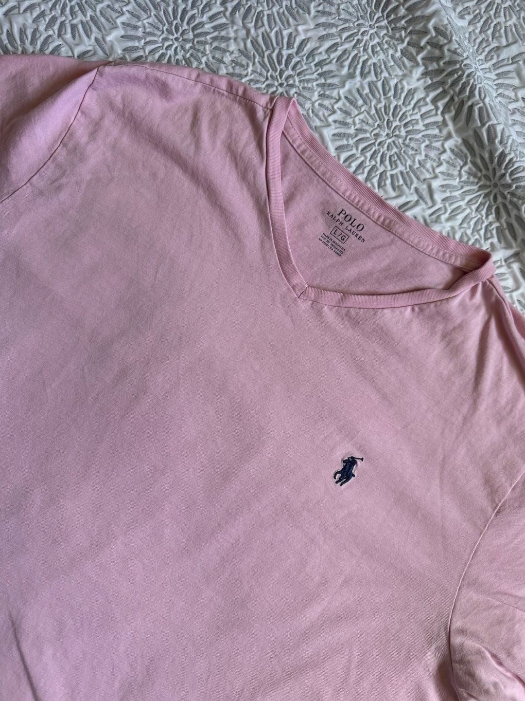Polo Ralph Lauren Men’s Essential V-Neck T-Shirt Pink Men’s L