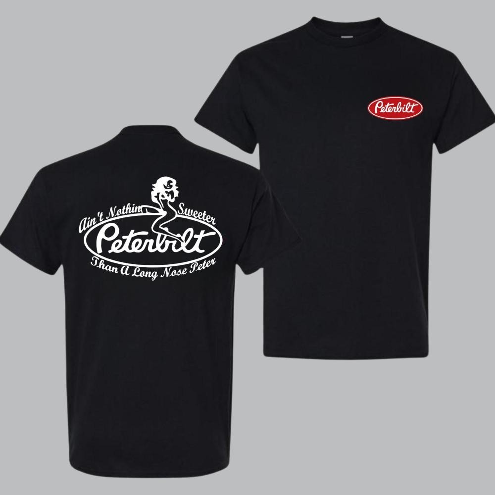 Peterbilt Trucker T Shirt Long Nose Peter Vintage Semi Truck Driver Tee