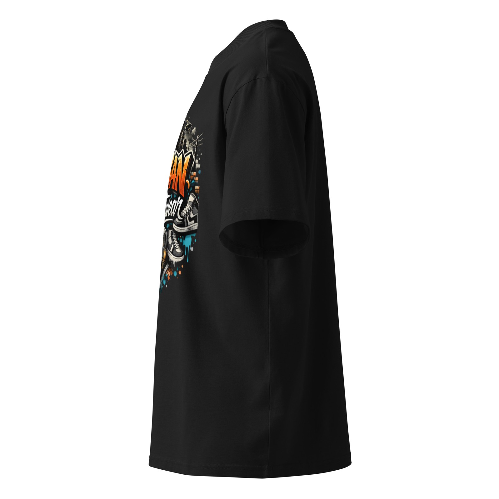 Unisex organic oversized high neck t-shirt