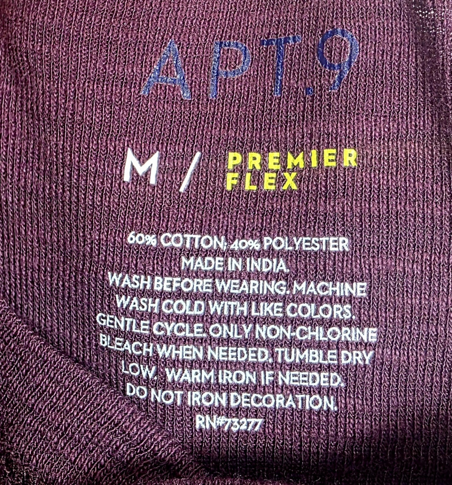 Apt. 9 Men’s Premier Flex Long Sleeve Henley Shirt Medium Burgundy Slub Cotton