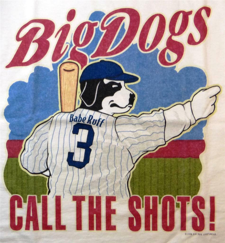 Babe Ruff Ruth Baseball Call Shots Big Dogs Tee Shirt White 4X 5X 100% Cotton