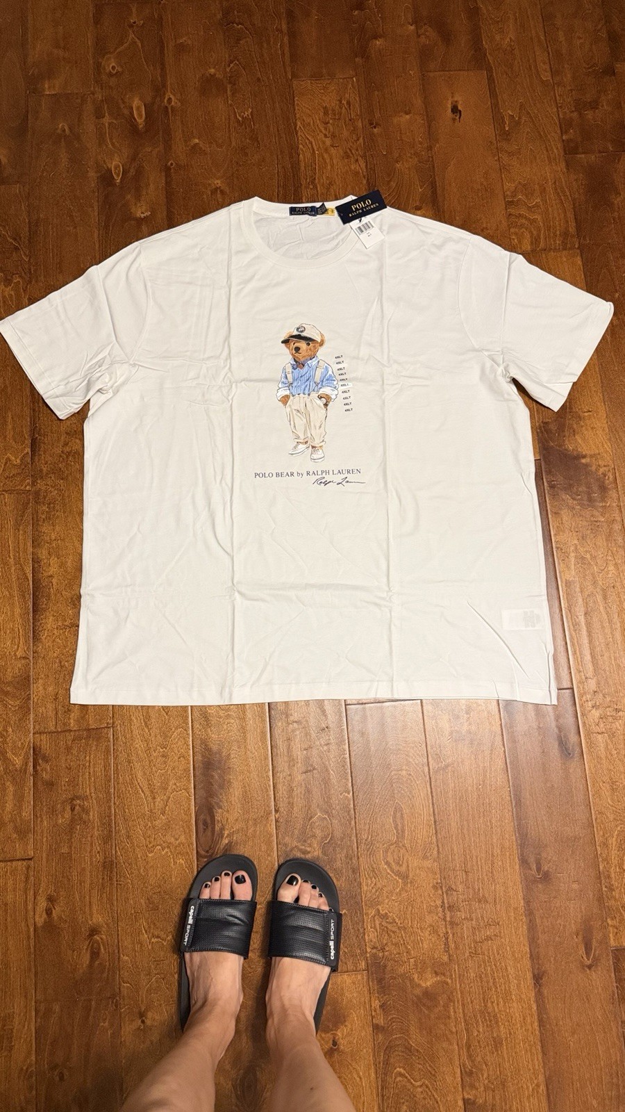 NWT Polo Ralph Lauren Men’s Big & Tall Hemingway Polo Bear White T-Shirt Sz 4XLT