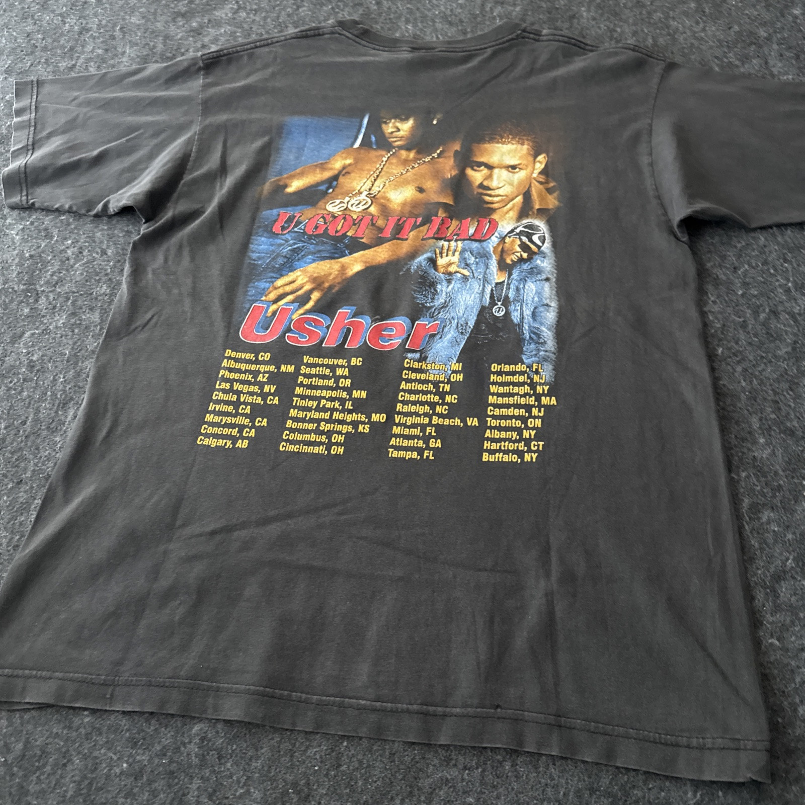 VTG Usher Rap Tee Shirt Black Size M-L Hip Hop R&B U got it Bad Y2K 21×27 Rare