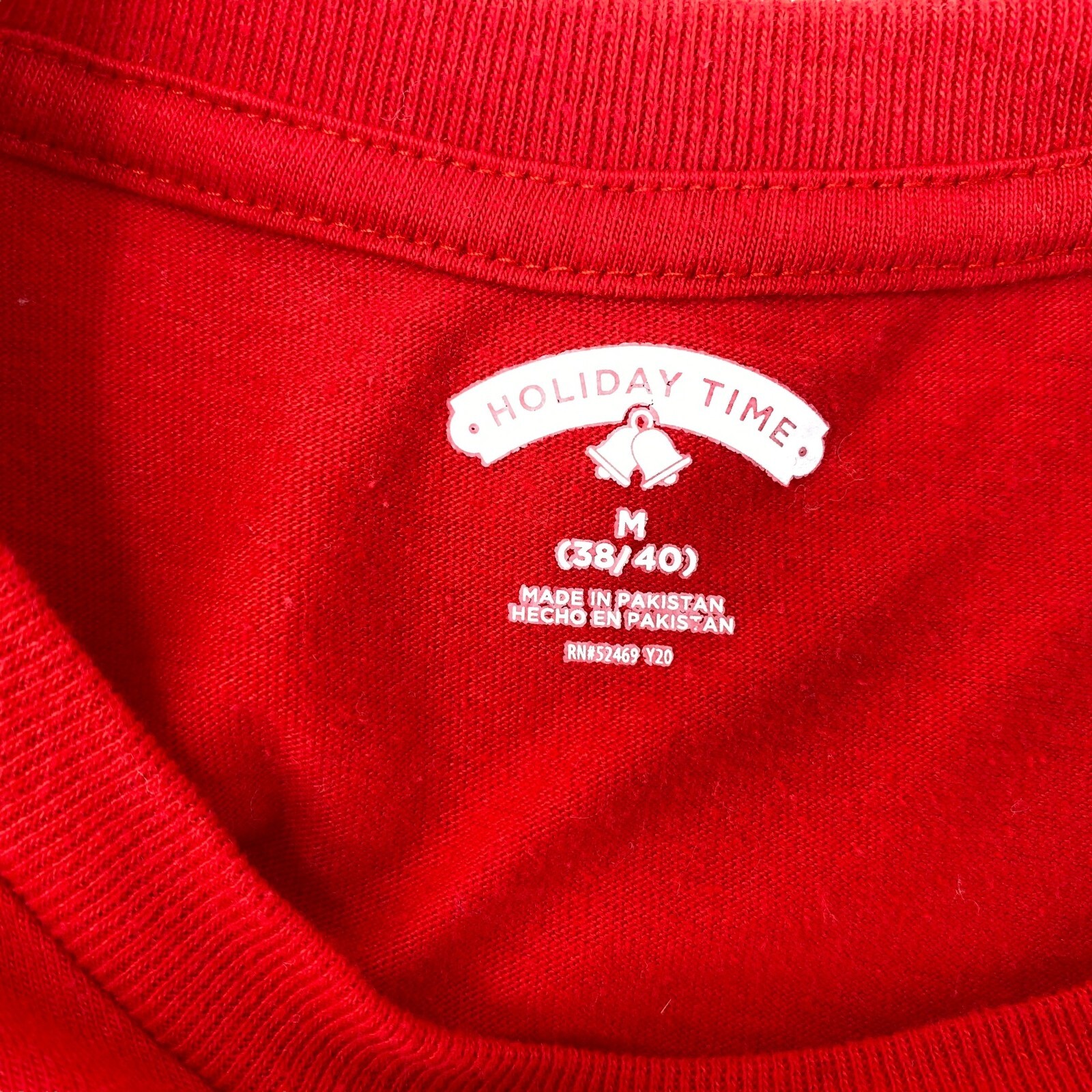 Holiday Time Mens Christmas Santa Claus T-Shirt Tee Size Medium Red Short Sleeve