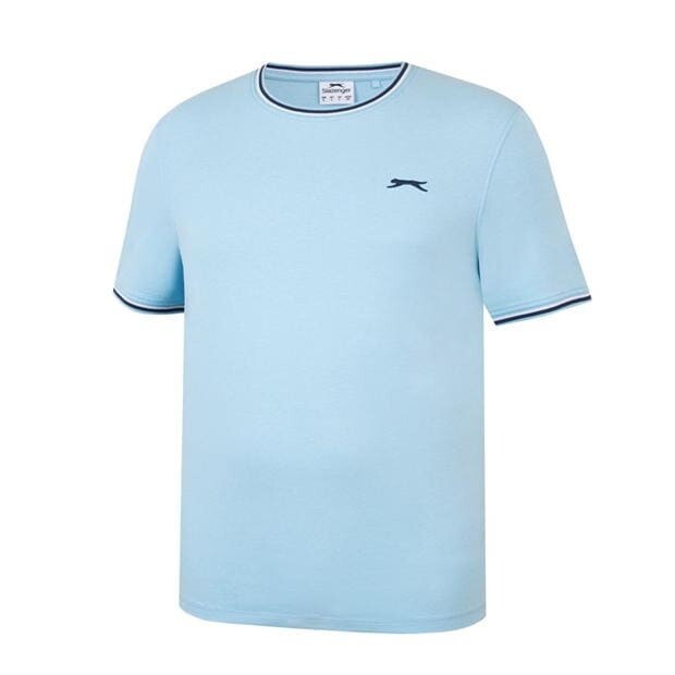 Mens Slazenger 100% Cotton Tipped Crew Neck T Shirt XS S M L XL XXL 3XL 4XL BNWT