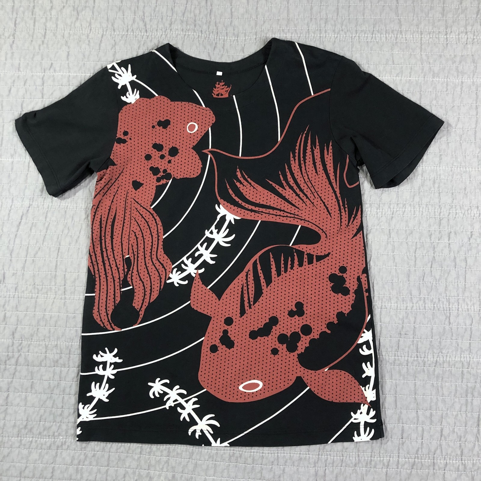 Kurofune Shirt Men Large Black Red Japanese Koi Fish Art to Wear Street