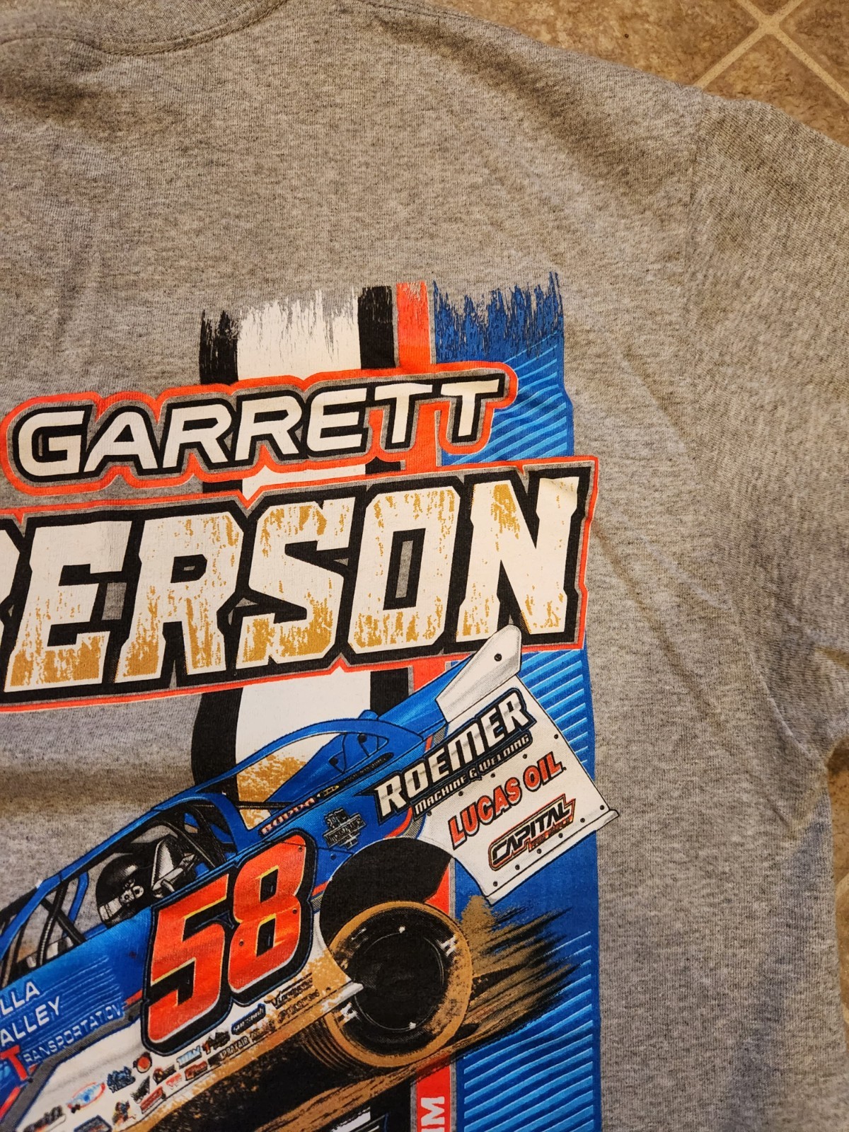 Garrett Alberson #58 Dirt Late Model 2024 Gray Shirt For Men Size M