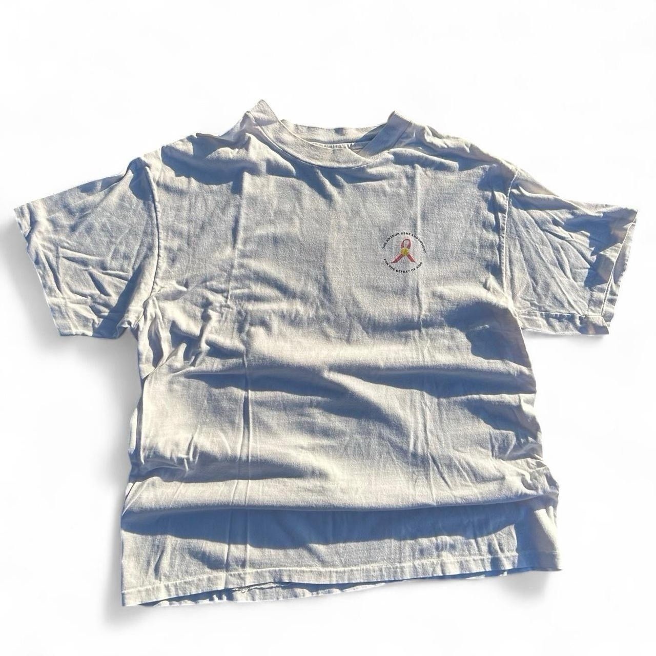 Vintage Arthur Ashe Tennis Endowment Defeat AIDS Beefy T-Shirt Adult Large