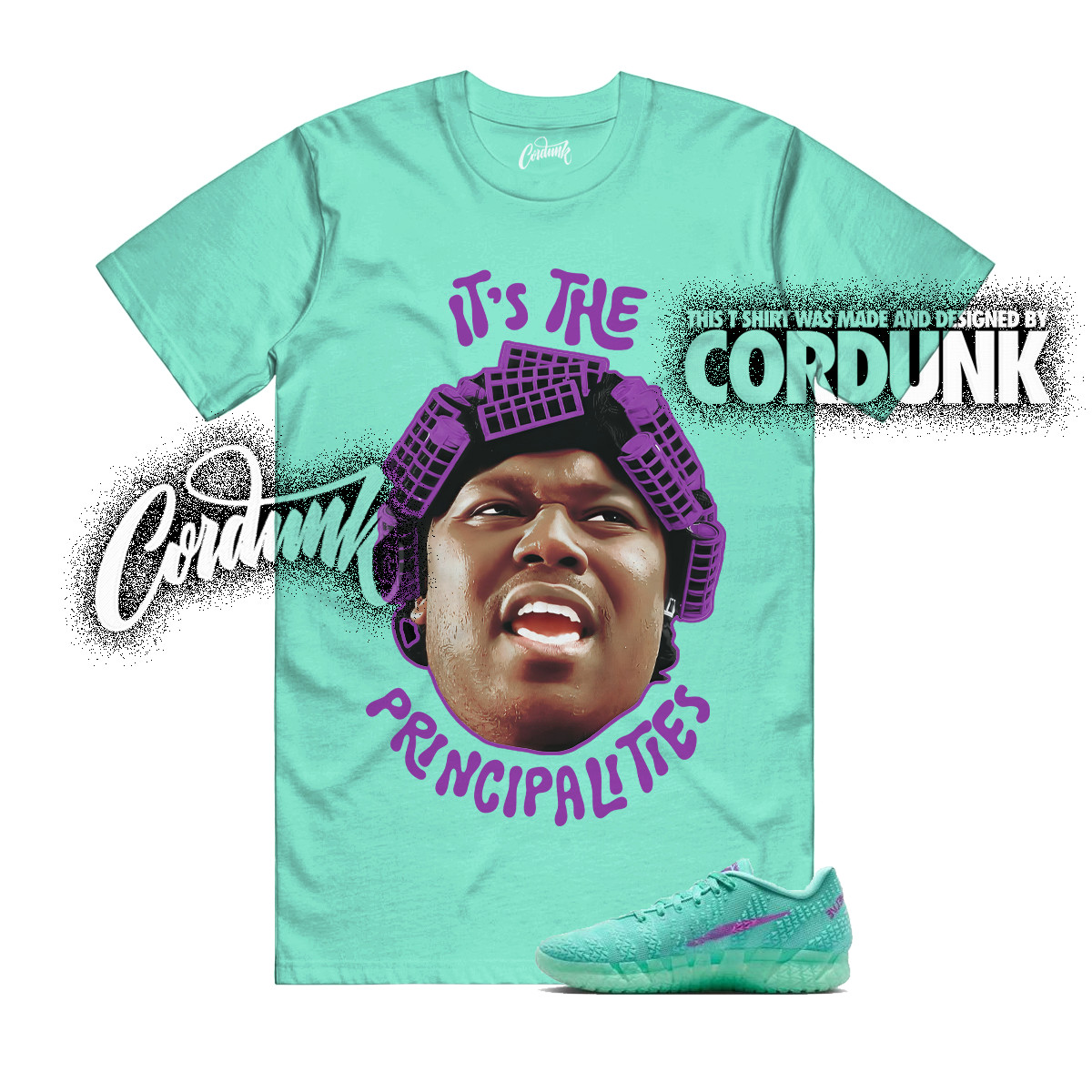 Ja 3 Twelve Time Bleached Turquoise Vivid Purple T Shirt Match ITP