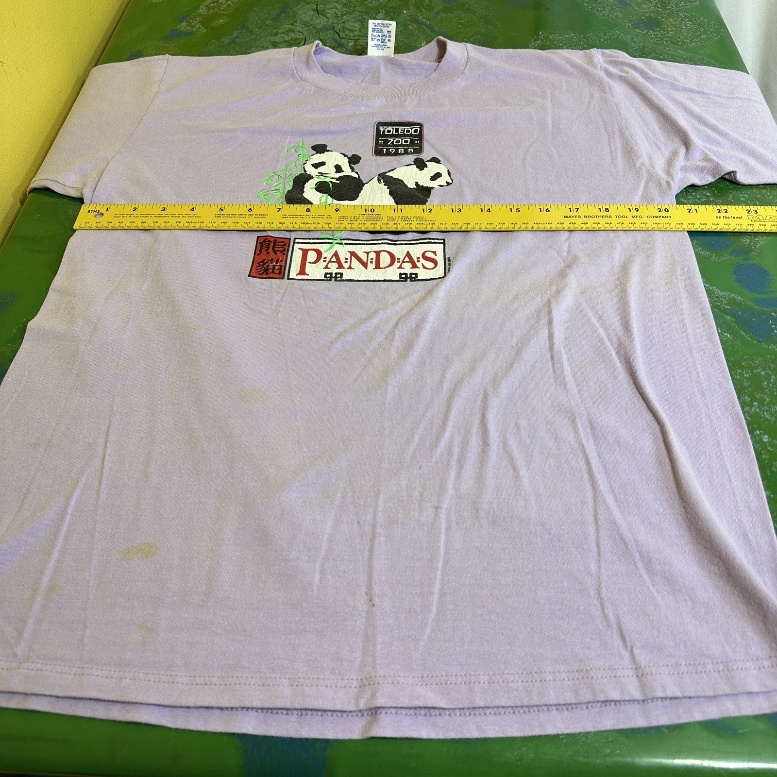 Vintage Single Stitch Distressed 1988 Toledo Zoo Pandas XL T-Shirt Bamboo Tee