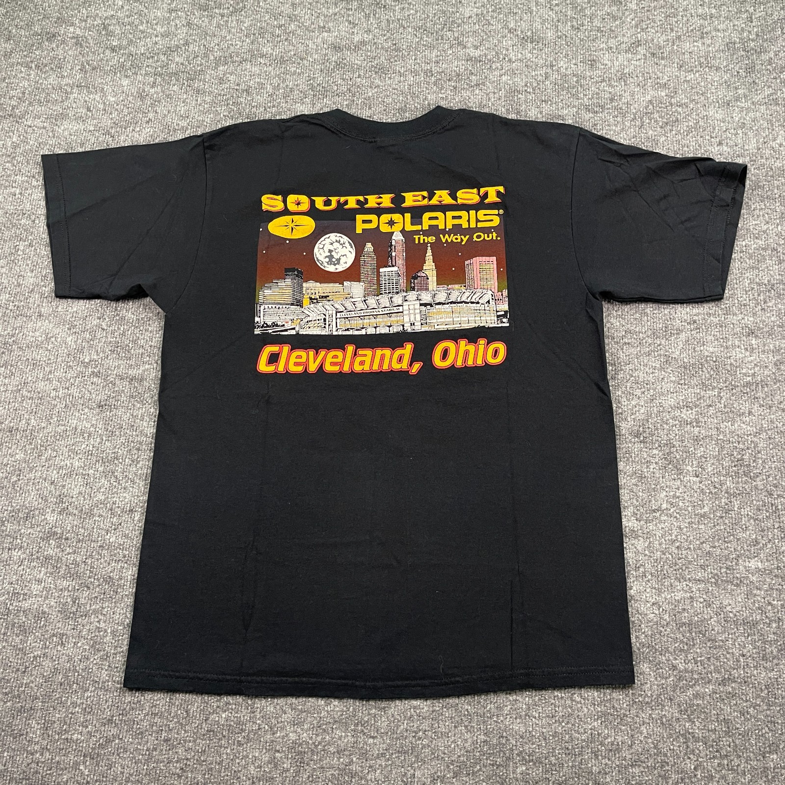 Vintage 2005 Victory Motorcycle Biker Shirt L 21×27 Cleveland Ohio