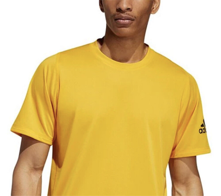 Adidas men’s workout the go to tee shirt yellow 100% Cotton New