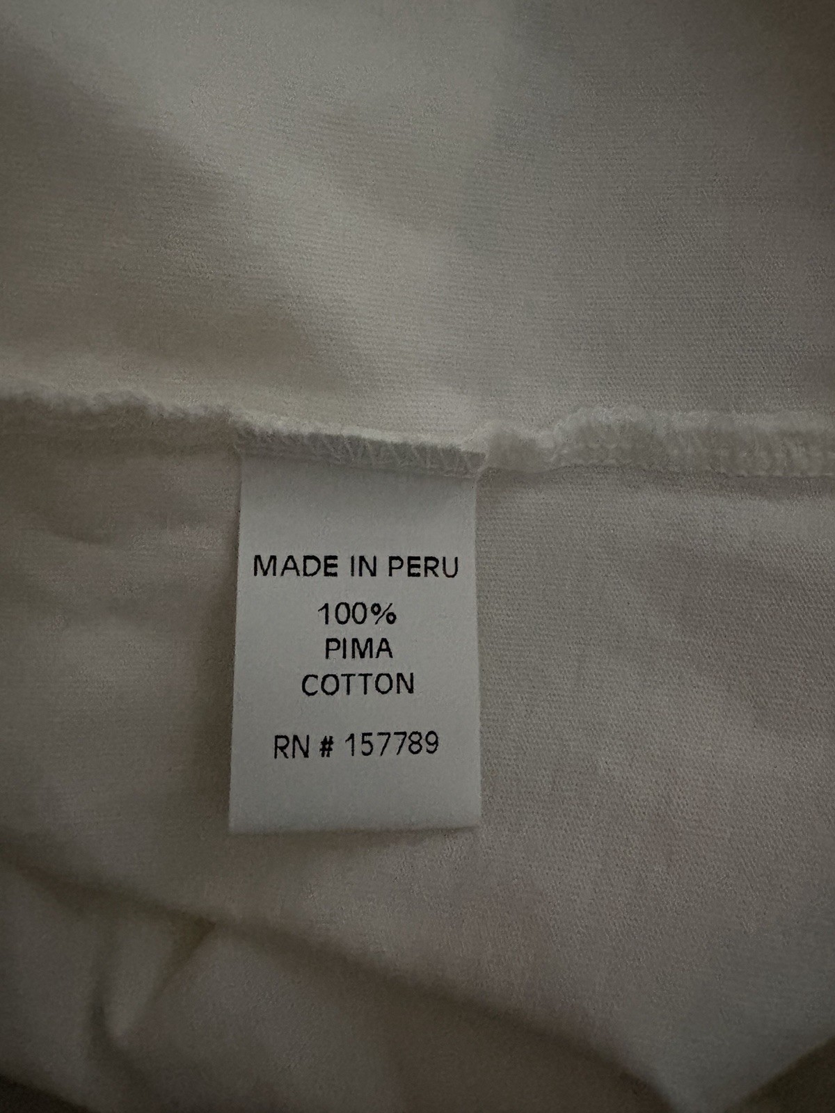 Men’s Left Coast Tee Pima Cotton White Crew Neck T-shirt – Size Large