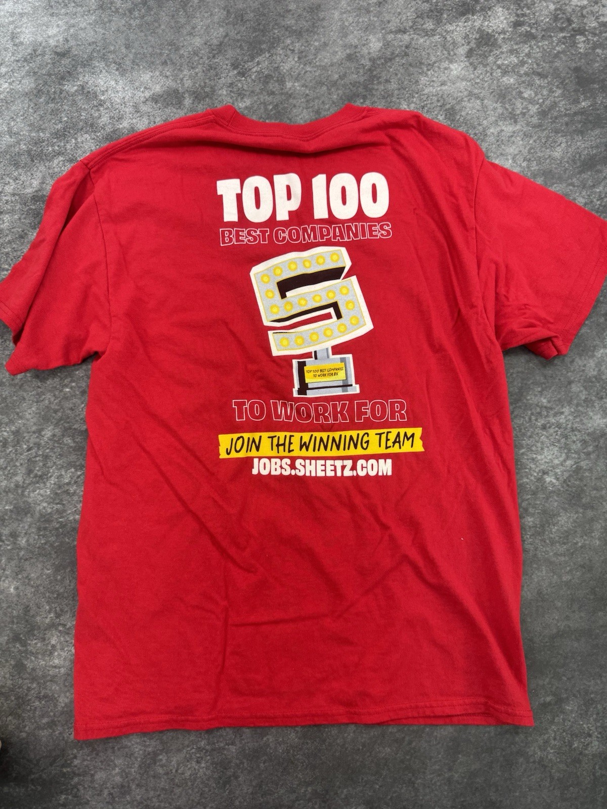 Loomstate Sheetz T-Shirt Mens Medium Double Sided Graphic Print Red Top 100 NEWW