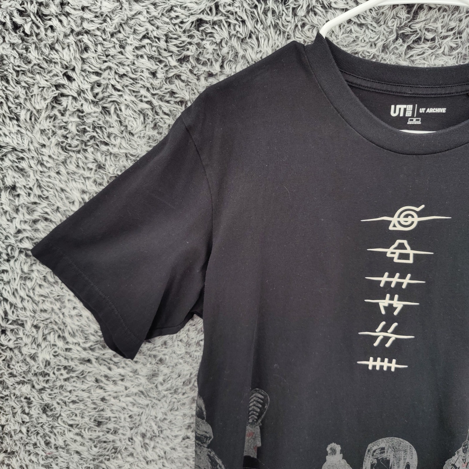 Uniqlo Mens Akatsuki Naruto Anime Streetwear Shippuden Graphic Tee M Black UT